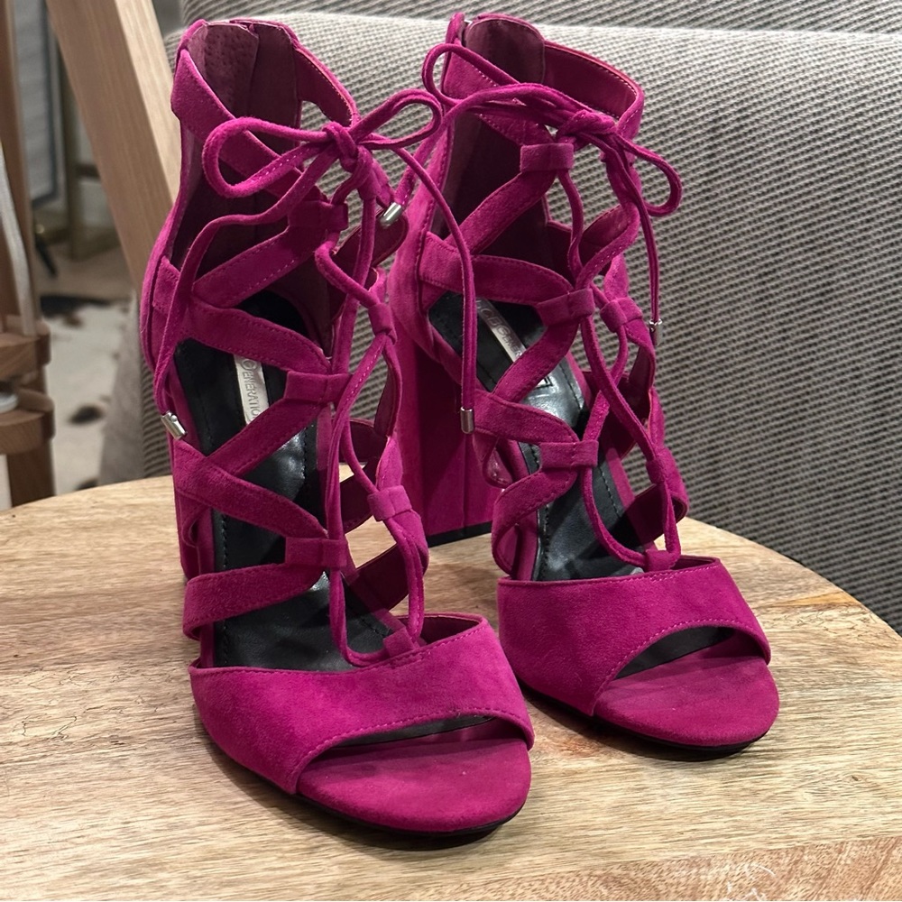 BCBG suede block heel